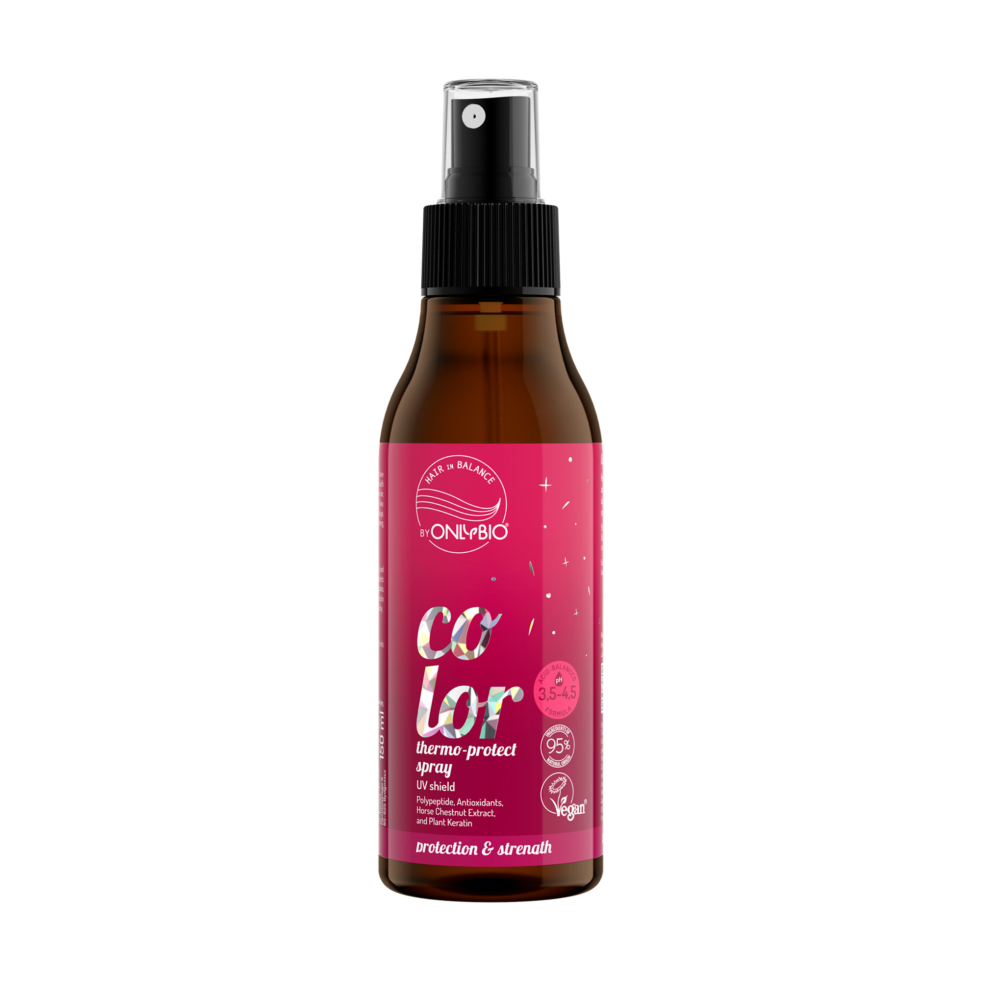 Термозахисний спрей для волосся OnlyBio Hair in Balance Color Thermo-Protect Spray, 150 мл